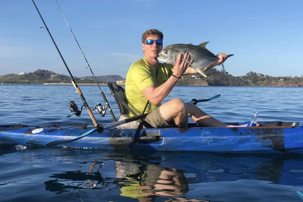 Kayak fishing in Playa Potrero, Costa Rica